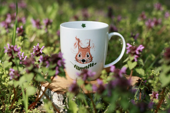 Kubek Wiewiórka z gałązką 380 ml (ruda)