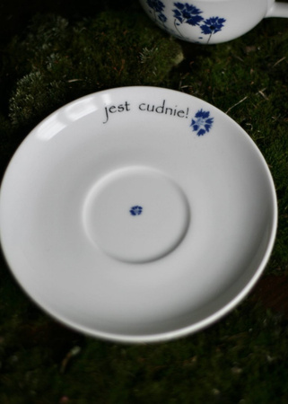 Filiżanka porcelanowa ze spodkiem Jest cudnie! 180 ml