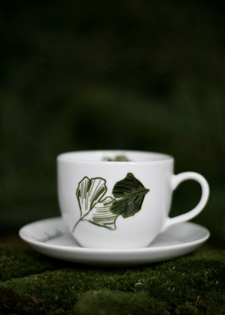 Filiżanka porcelanowa ze spodkiem Boski miłorząb 180 ml